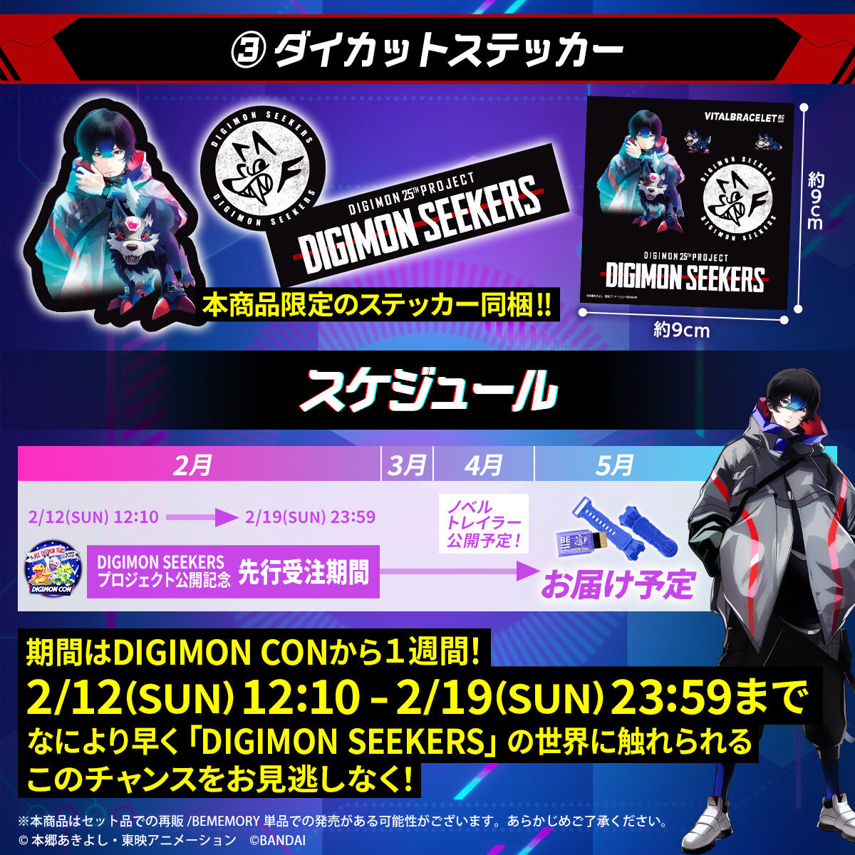 Digimon Seekers Loogamon BEMEMORY Dim & Linker Band Set