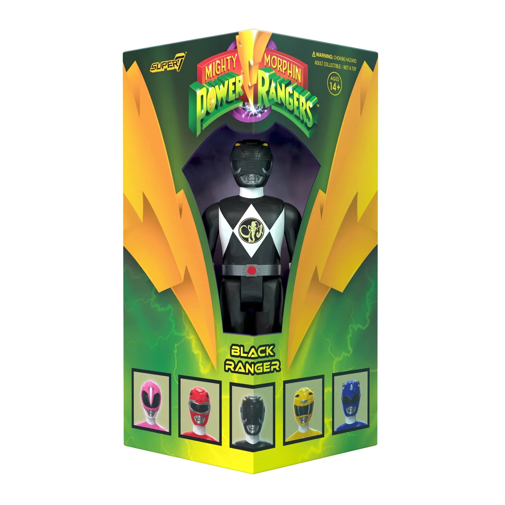 SDCC 2023 Black Ranger Triangle Box ReAction Figure