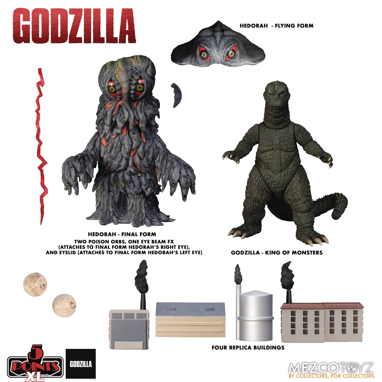 Mezco 5 Points XL Godzilla vs Hedorah Box Set